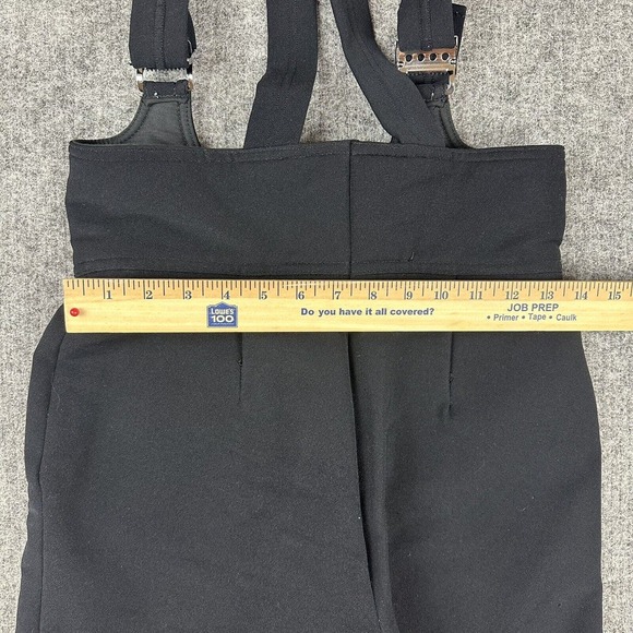 Vtg Peregrine Ski Pants Women 10 Black Bibs Adjustable Wool Blend - Picture 8 of 11